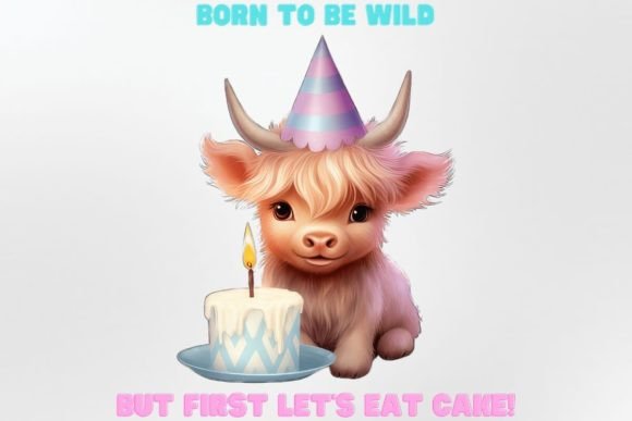 Download Cute Baby Highland Cow Funny Birthday - Premium Resources